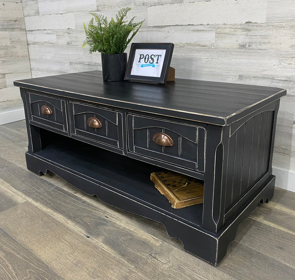 Black Coffee Table W/ Storage