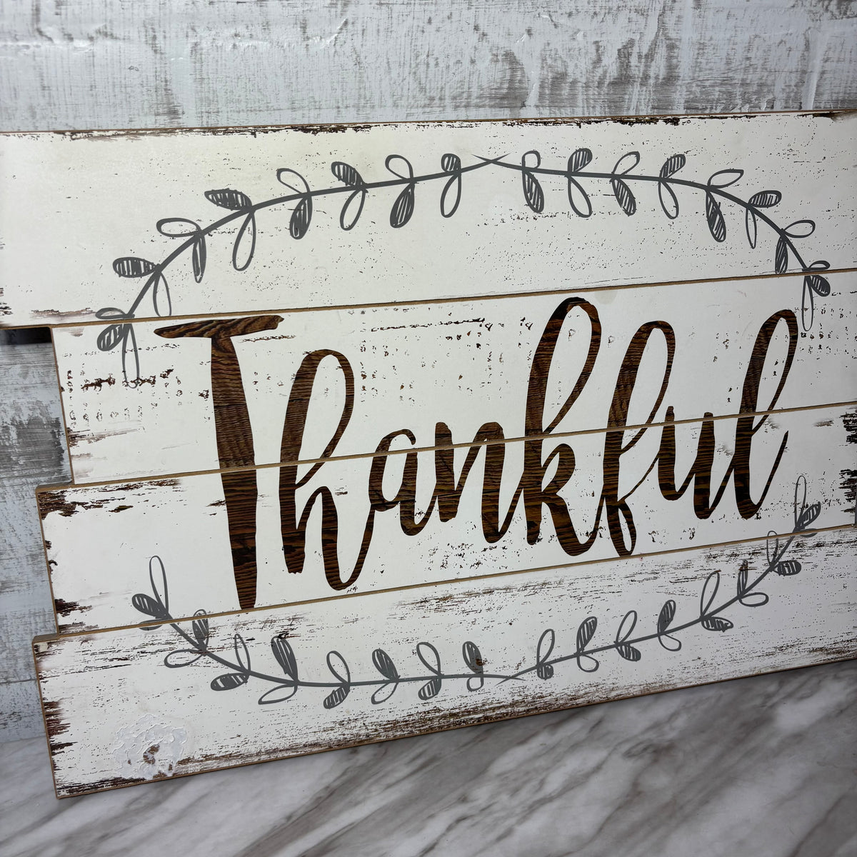 Rustic “Thankful” Sign