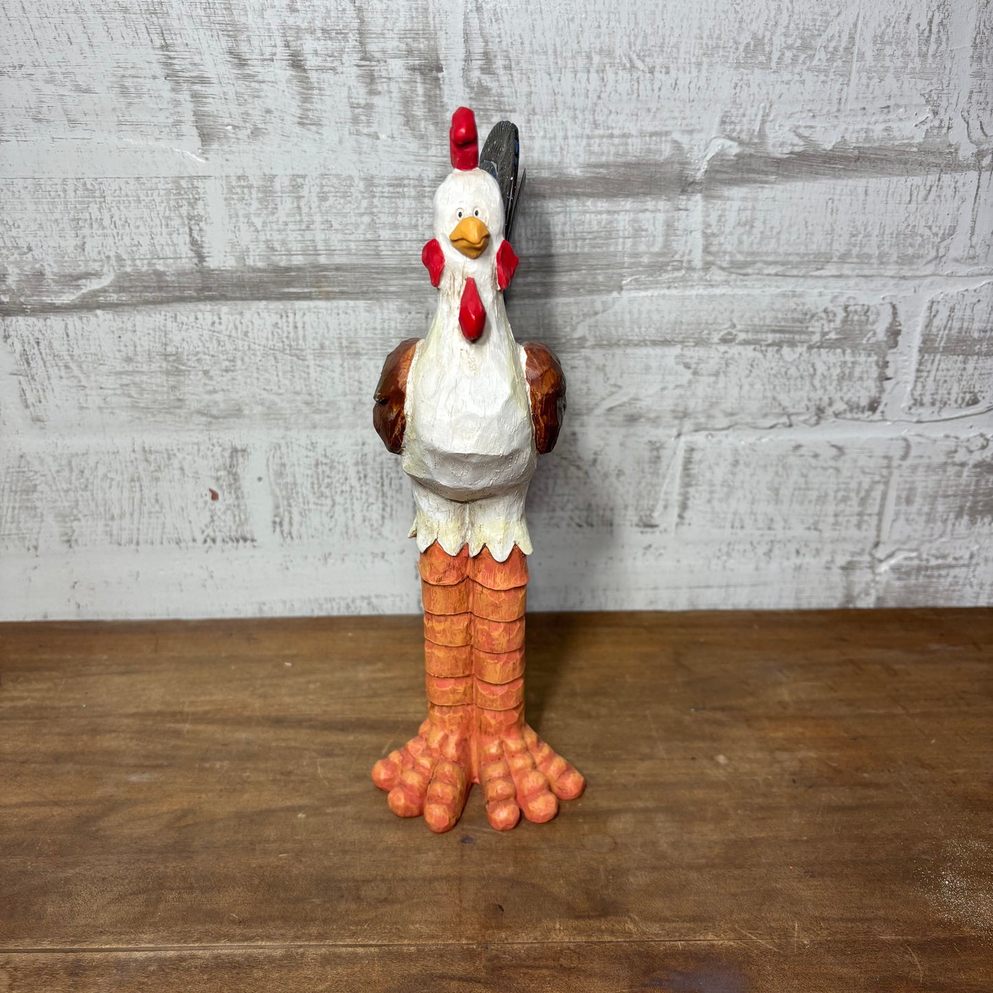 Painted Cartoon Rooster Figurine