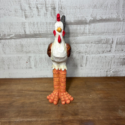 Painted Cartoon Rooster Figurine