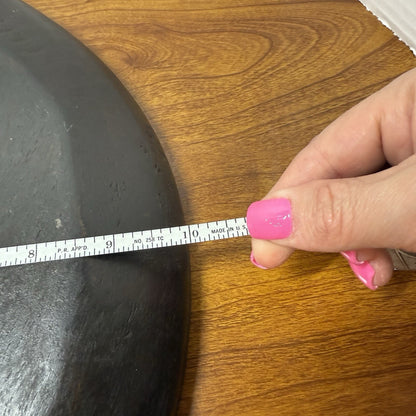 Carved Wood Leaf Shape Bowl Party Serving Decor W/ Shell Accent