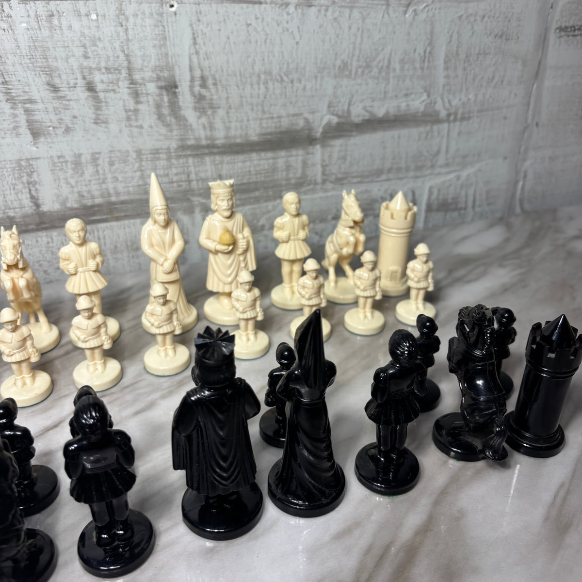 Vintage Historical Chess Set "King Arthur" Chessmen