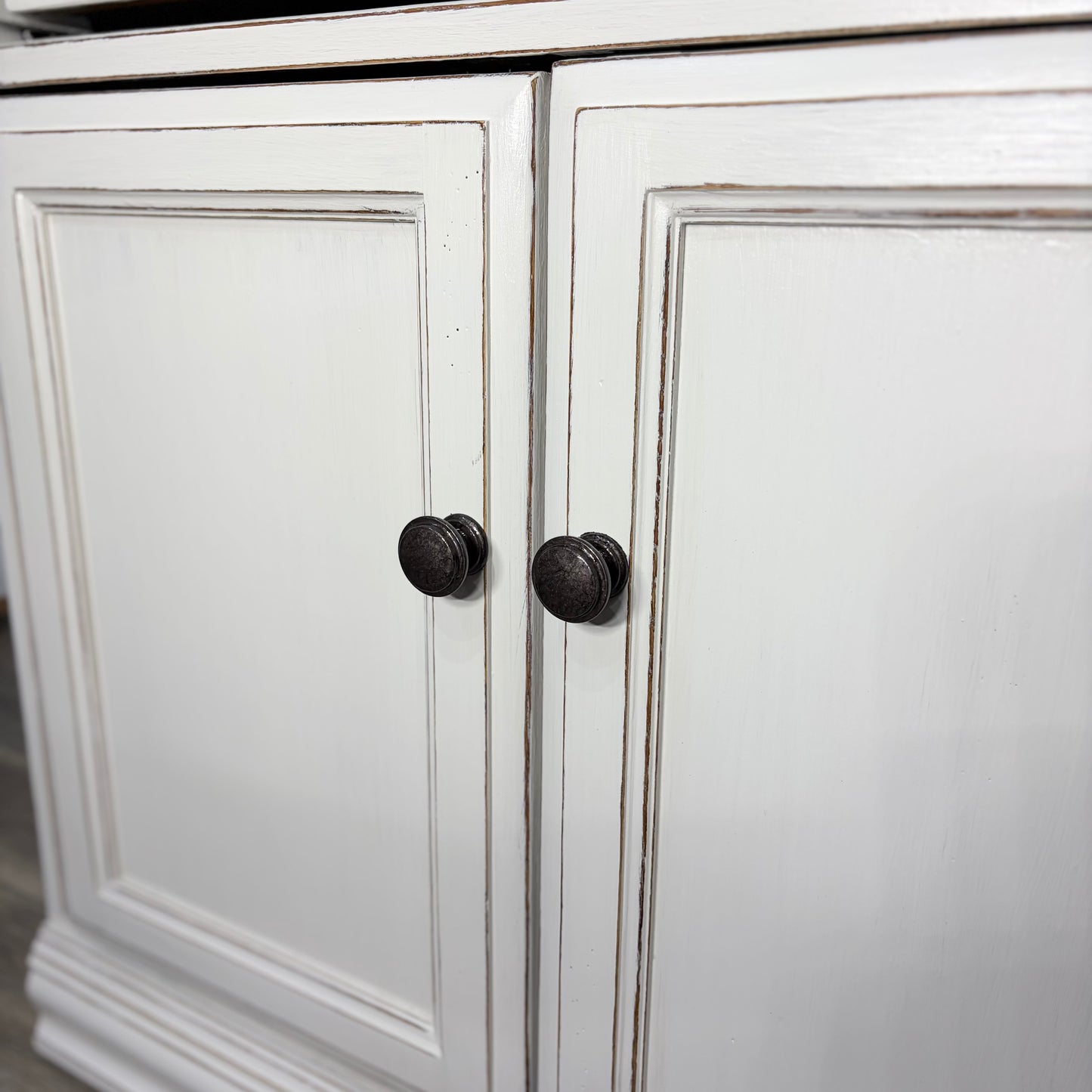 White Secretary Desk with Hutch China Hutch
