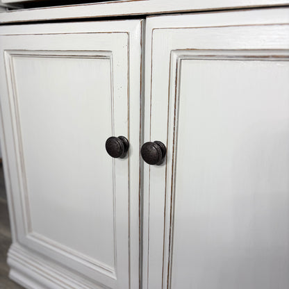 White Secretary Desk with Hutch China Hutch