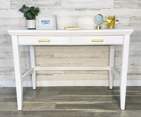 White Crate & Barrel Desk