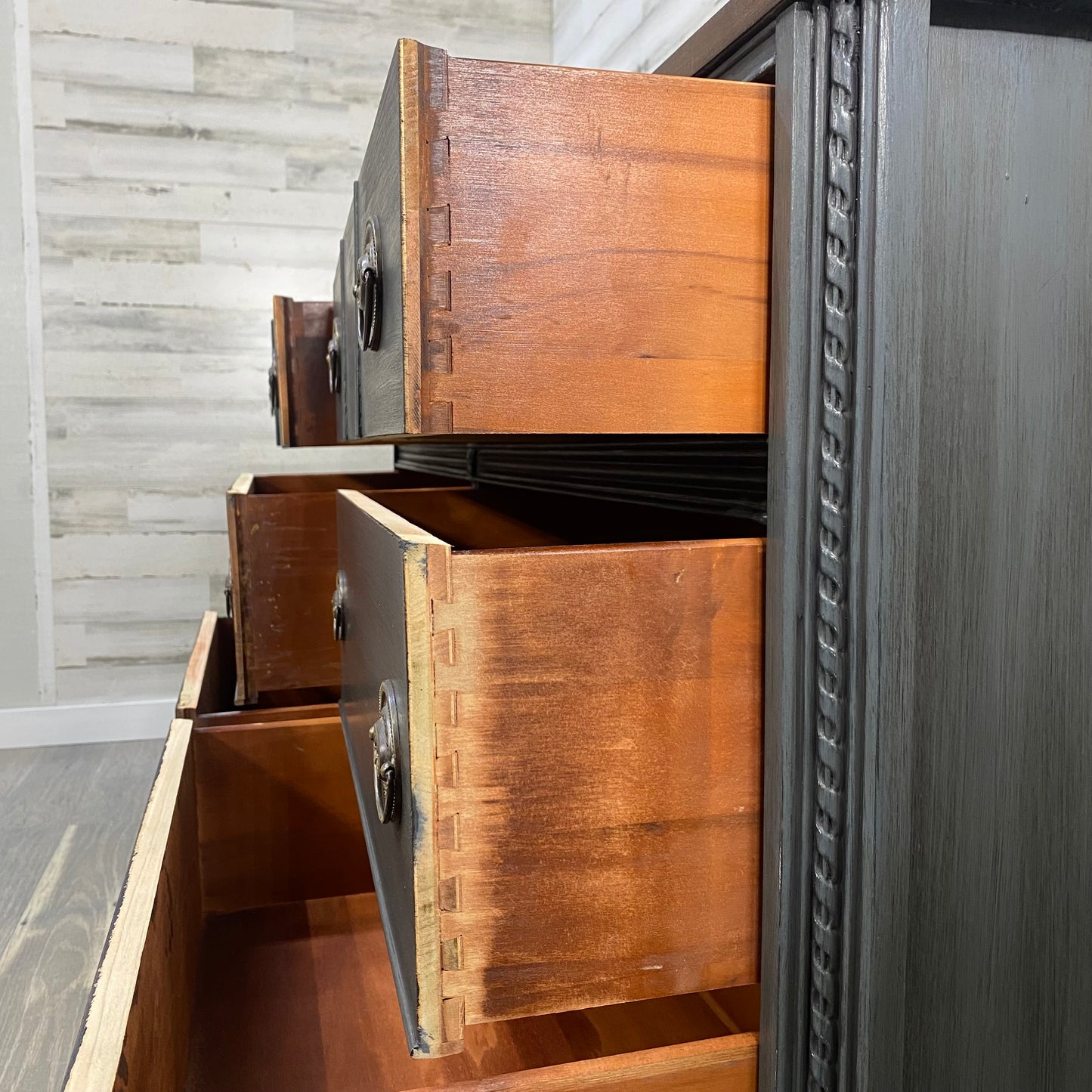 Refinished Buffet Dresser Gray