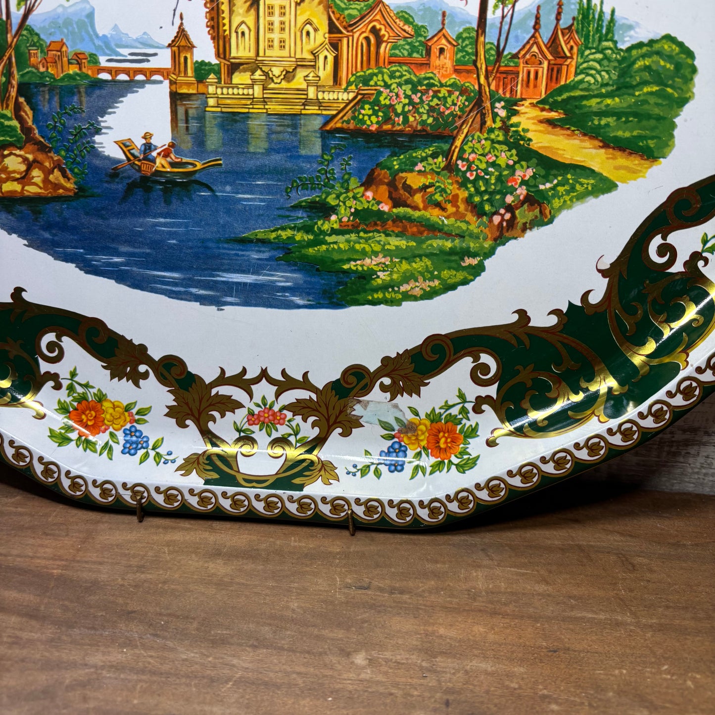 Vintage Daher Decorated Enameled Tray / Plate
