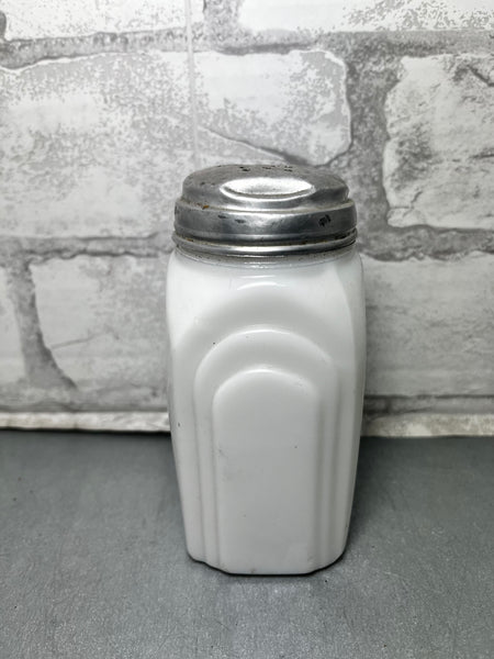 Vintage Mid Century Milk Glass Salt Shaker