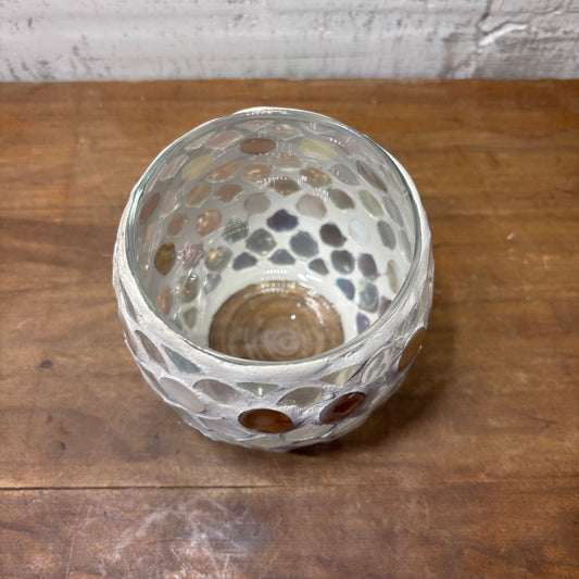 Mosaic-Style Glass Candle Holder