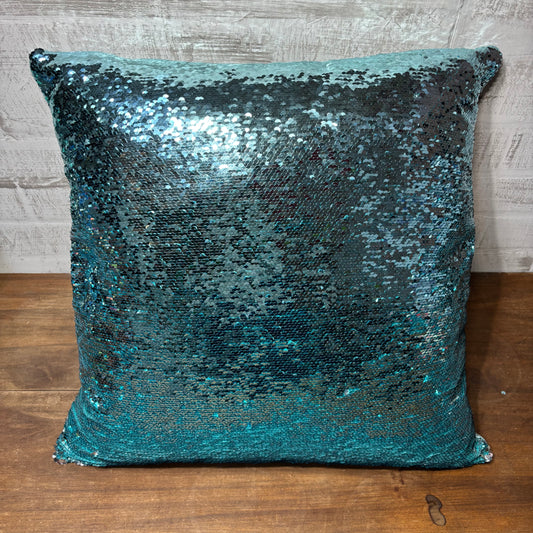 Pier 1 Blue Silver Sequence Throw Pillow