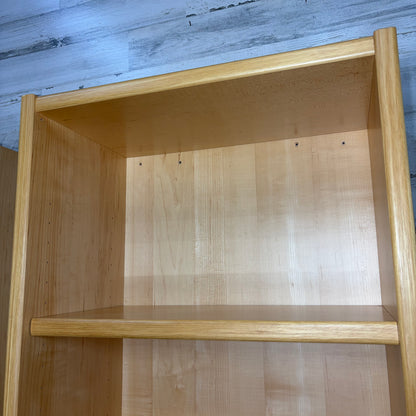 Set Of 2 Mid Century Danish Blonde Wood Bookshelves