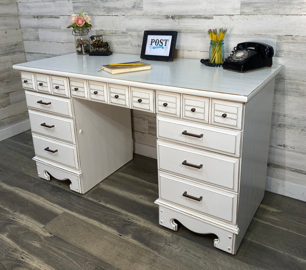 Large White Farmhouse Desk