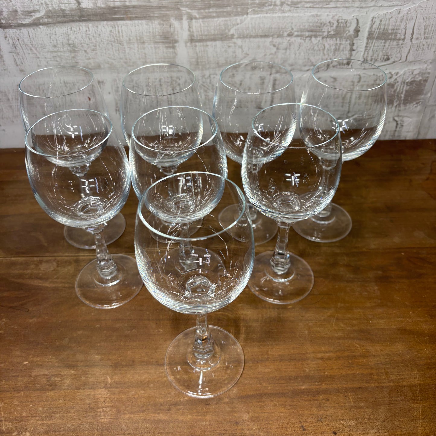 Vintage Crystal Glass Wine Glasses Set Of 8