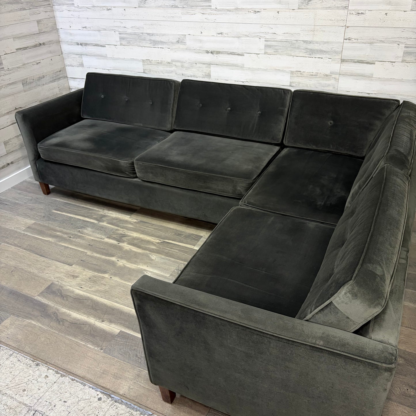 Dark Green 2pc Sectional Modern Couch