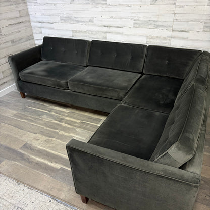 Dark Green 2pc Sectional Modern Couch