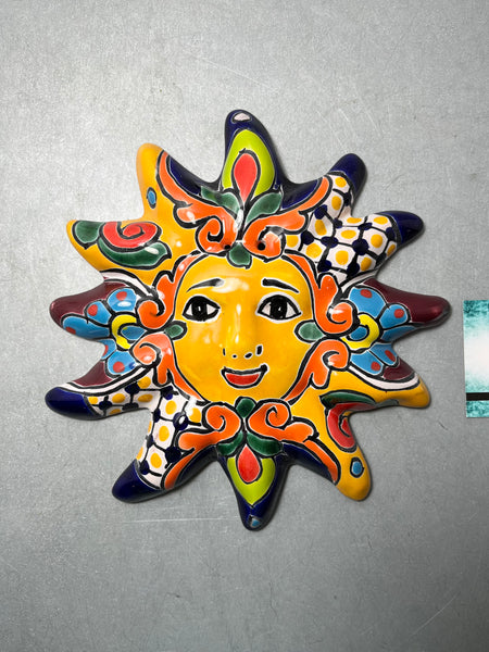 Mexican Talavera Sun Face Pottery