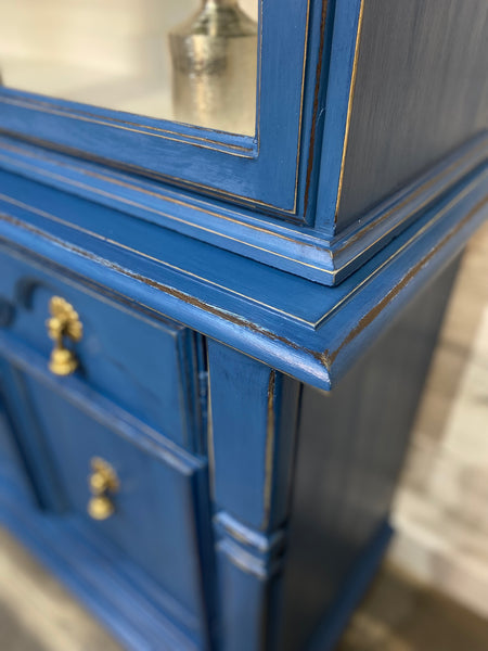 Navy Blue China Hutch