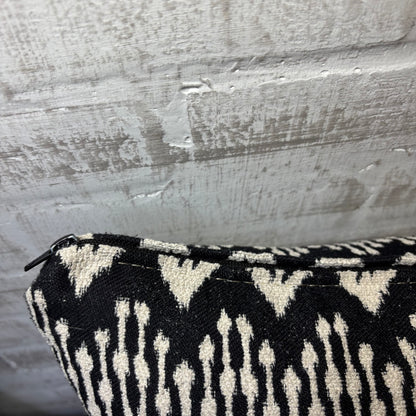 Black And Ivory Geometric Decorative Pillow