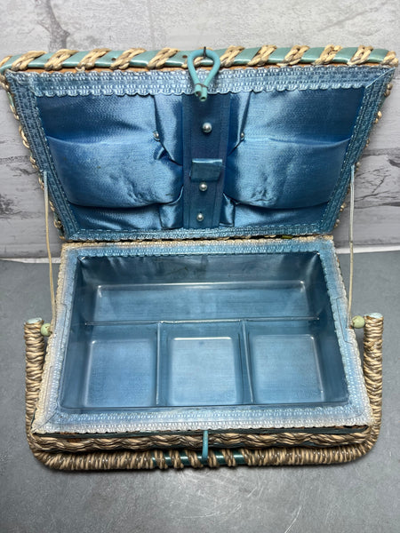 Woven Wicker Sewing Basket