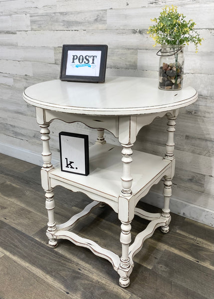 Tall White End Table/ Entryway Table