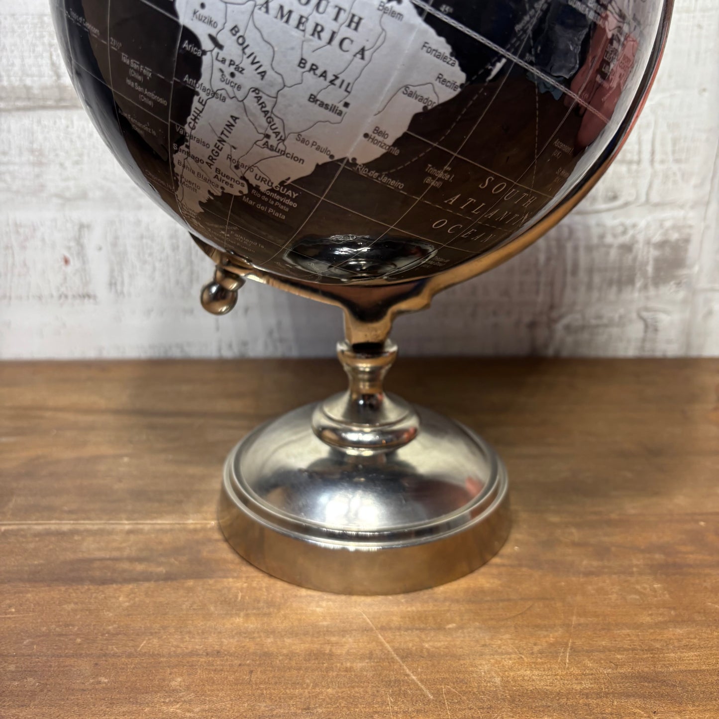 Black & Silver World Globe