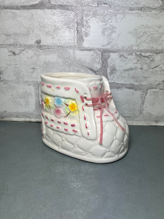 Vintage Rubens Originals Ceramic Baby Shoe Planter