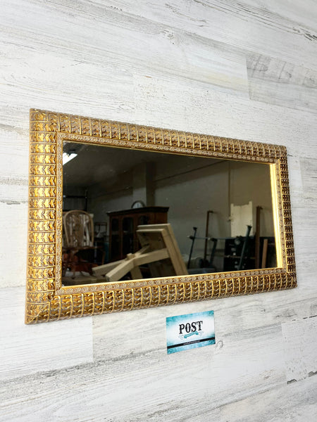 Gold Textured Rectangular Mirror