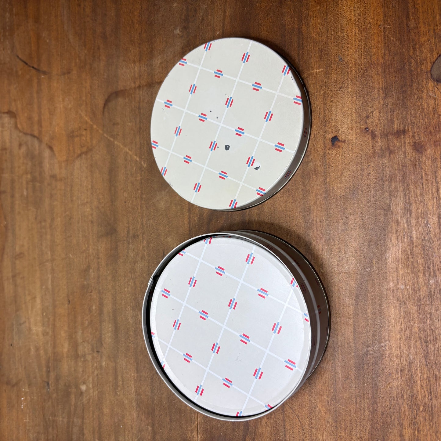 Vintage Metal Tin Coaster Set Of 6