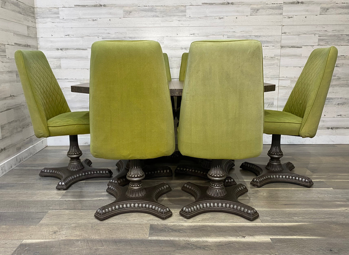 Mid Century Dining Set Green Chairs MetalCraft