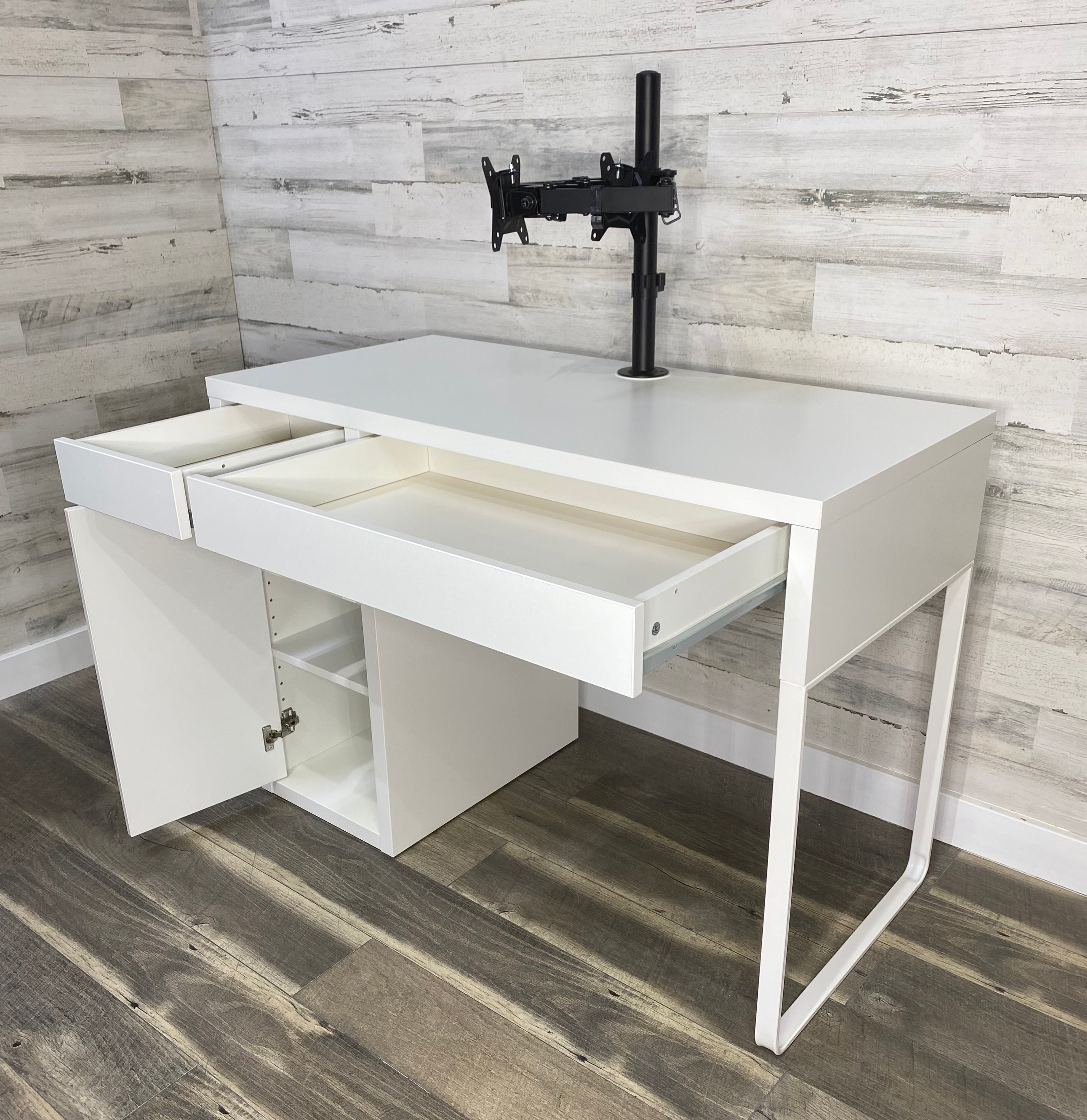 IKEA MICKE Desk with Dual Monitor Stand | Post Furnishings Canby OR