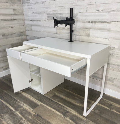 IKEA MICKE Desk with Dual Monitor Stand