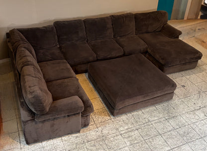 4pc Brown Sectional Couch