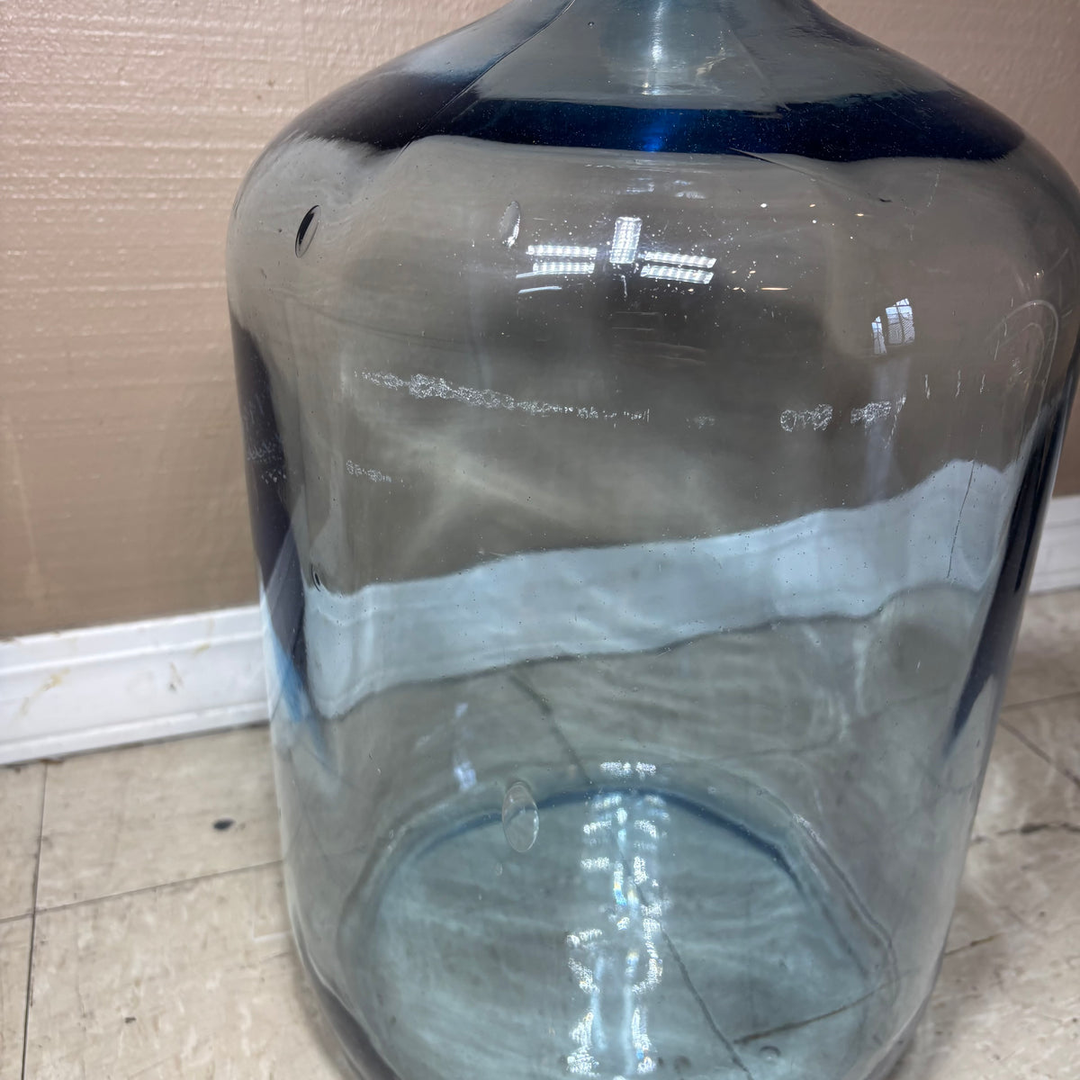 Vintage Blue Tint Large Glass Jug