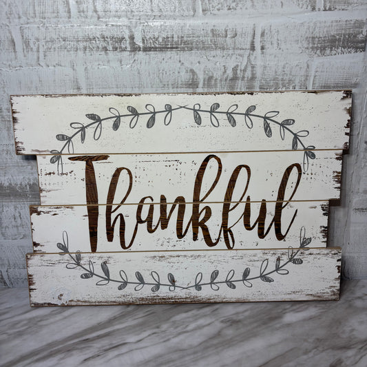 Rustic “Thankful” Sign
