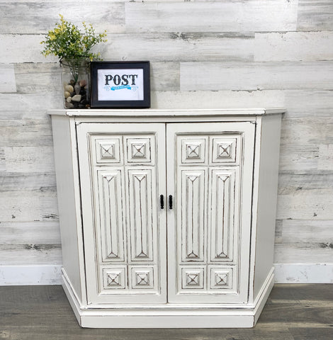 Entryway White Cabinet W/ Slate Top