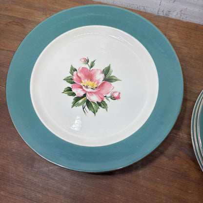 Vintage Homer Laughlin Century Green Plate/ Salad Bowl Set