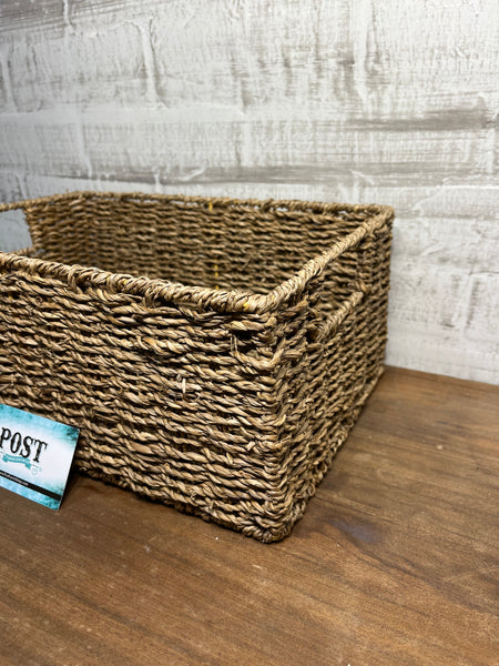 Woven Rattan Rectangle Basket
