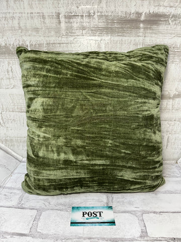 Green Velvet Throw Pillow