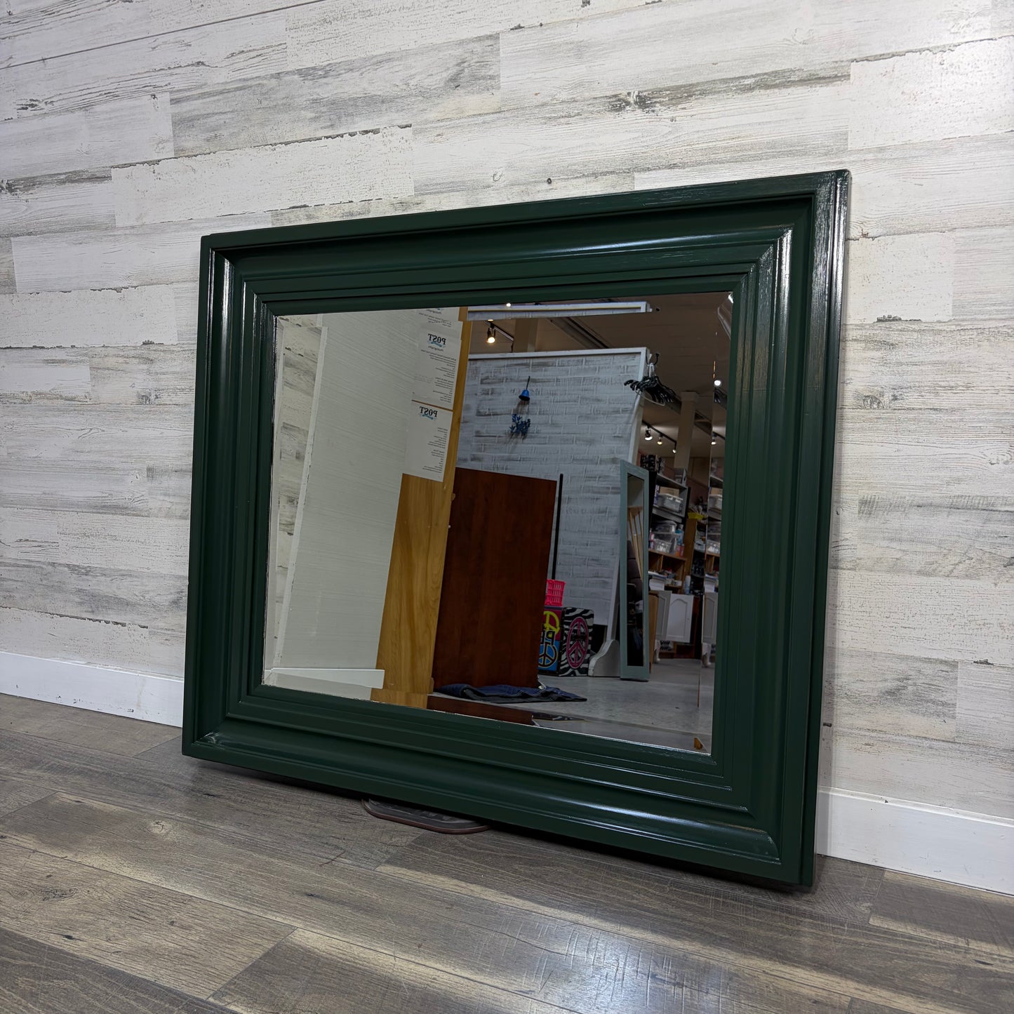 Dark Green Beveled Mirror