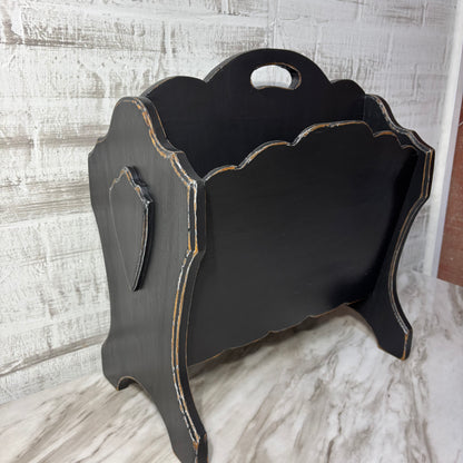 Vintage Black Custom Refinished Magazine Holder