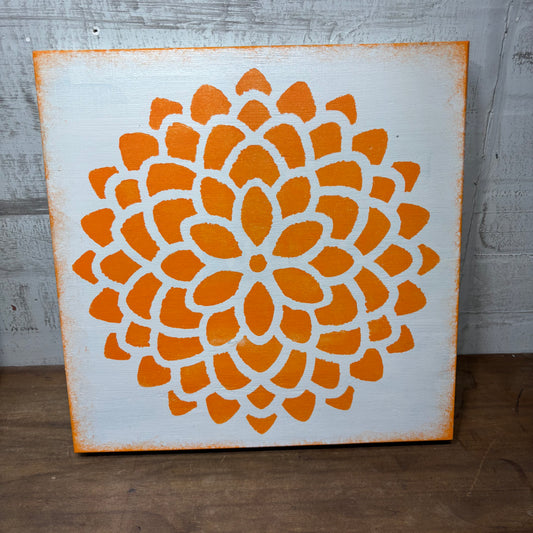 Orange Dahlia Wall Decor