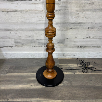 Mid century carved oak floor lamp