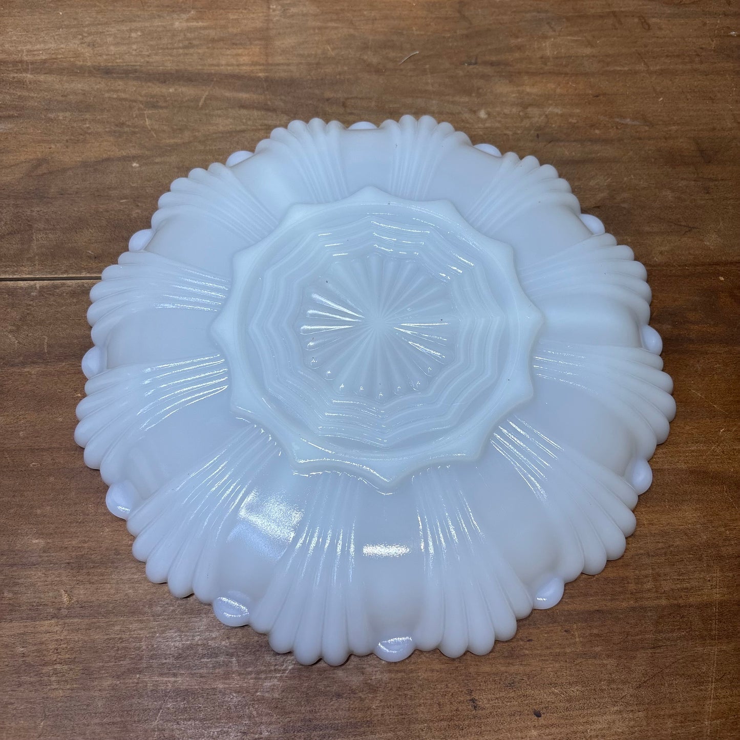 Vintage Anchor Hocking Fire-King Milk Glass Divided Dish
