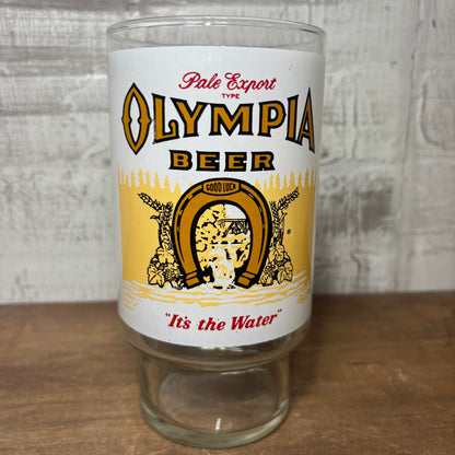 Vintage Olympia Beer Good Luck Horseshoe Glass