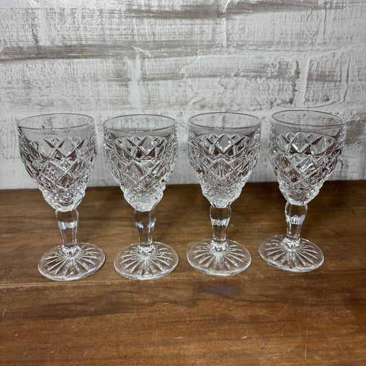 Christopher Stuart Regency Goblet Water Wine Crystal Glasses Set Of 4