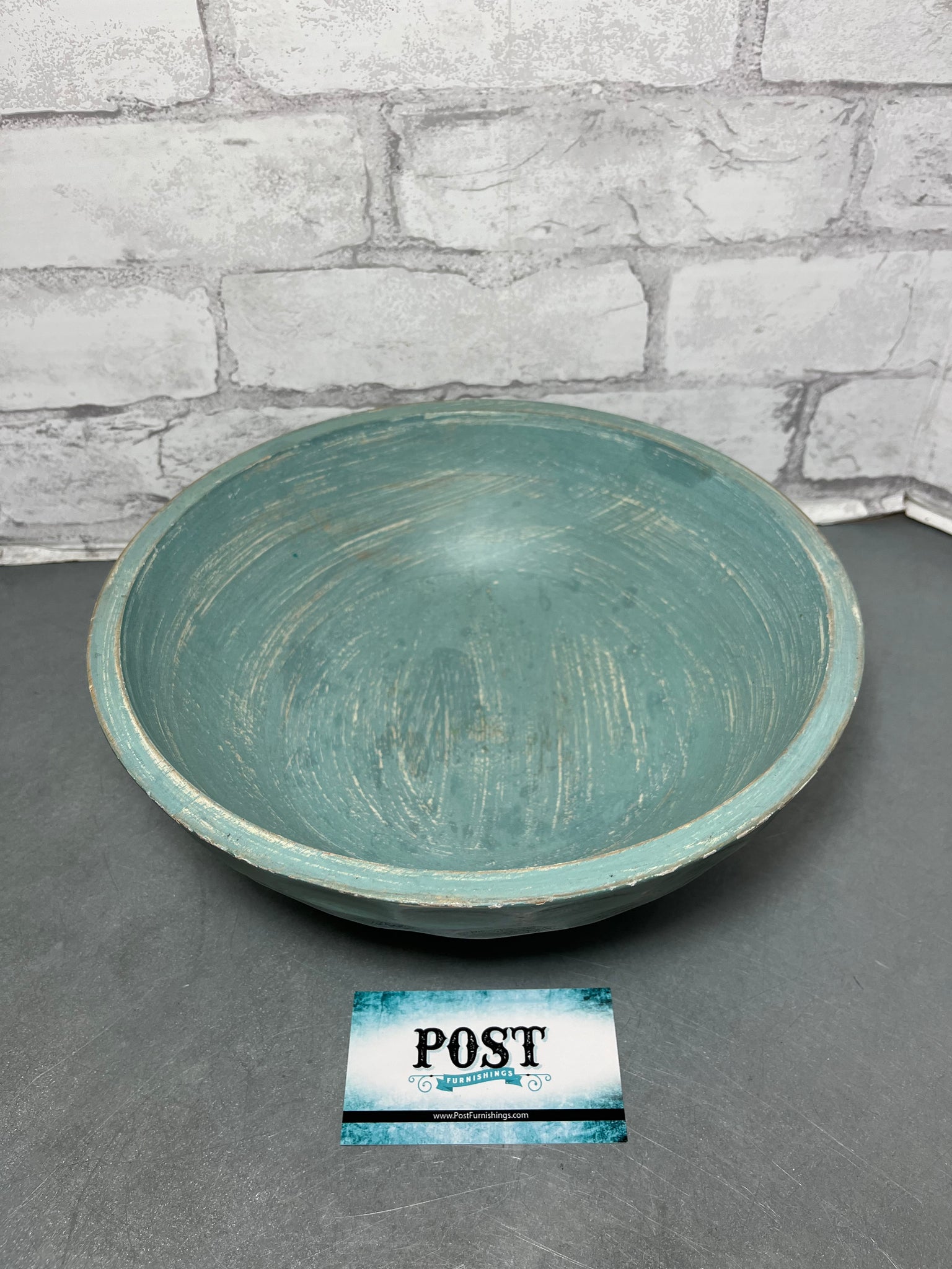 Decorative Teal Wooden Bowl