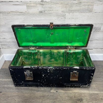 Vintage Metal Military Trunk Storage Trunk