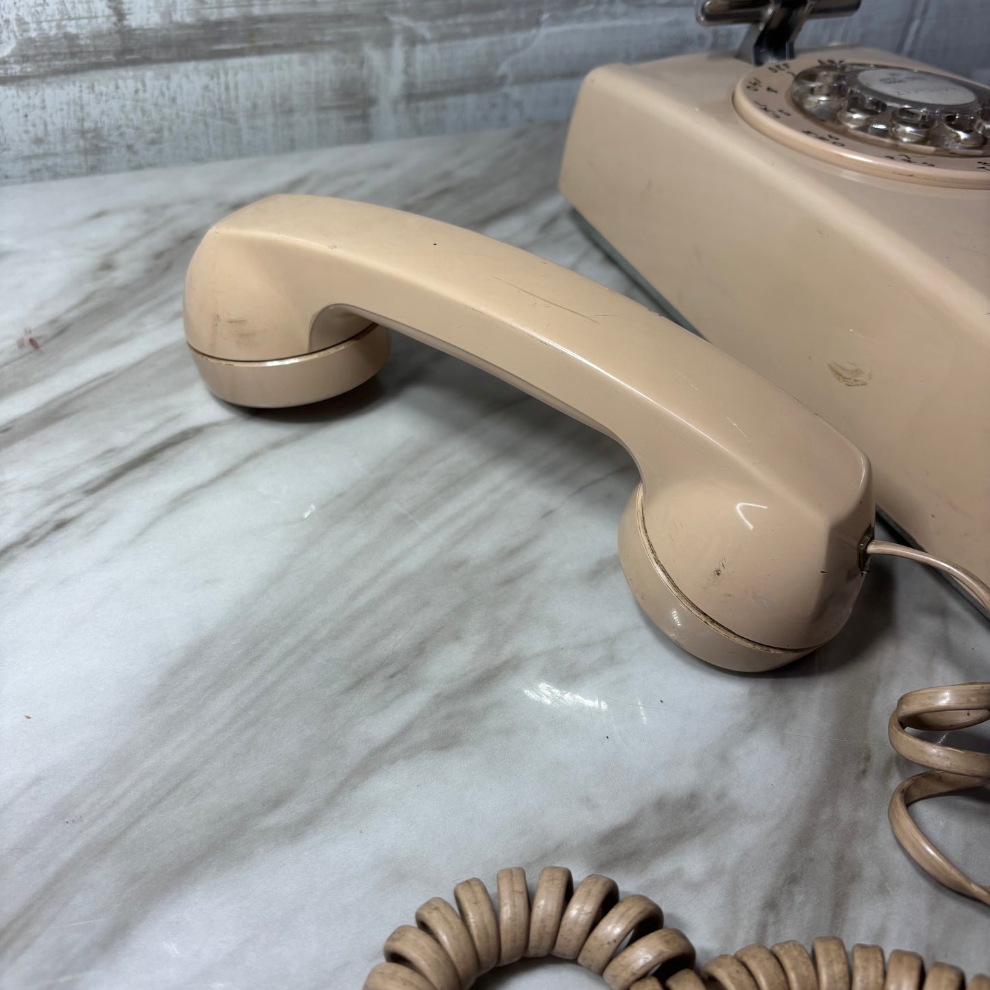 Vintage Beige Western Electric Model Rotary Wall-Mount Telephone
