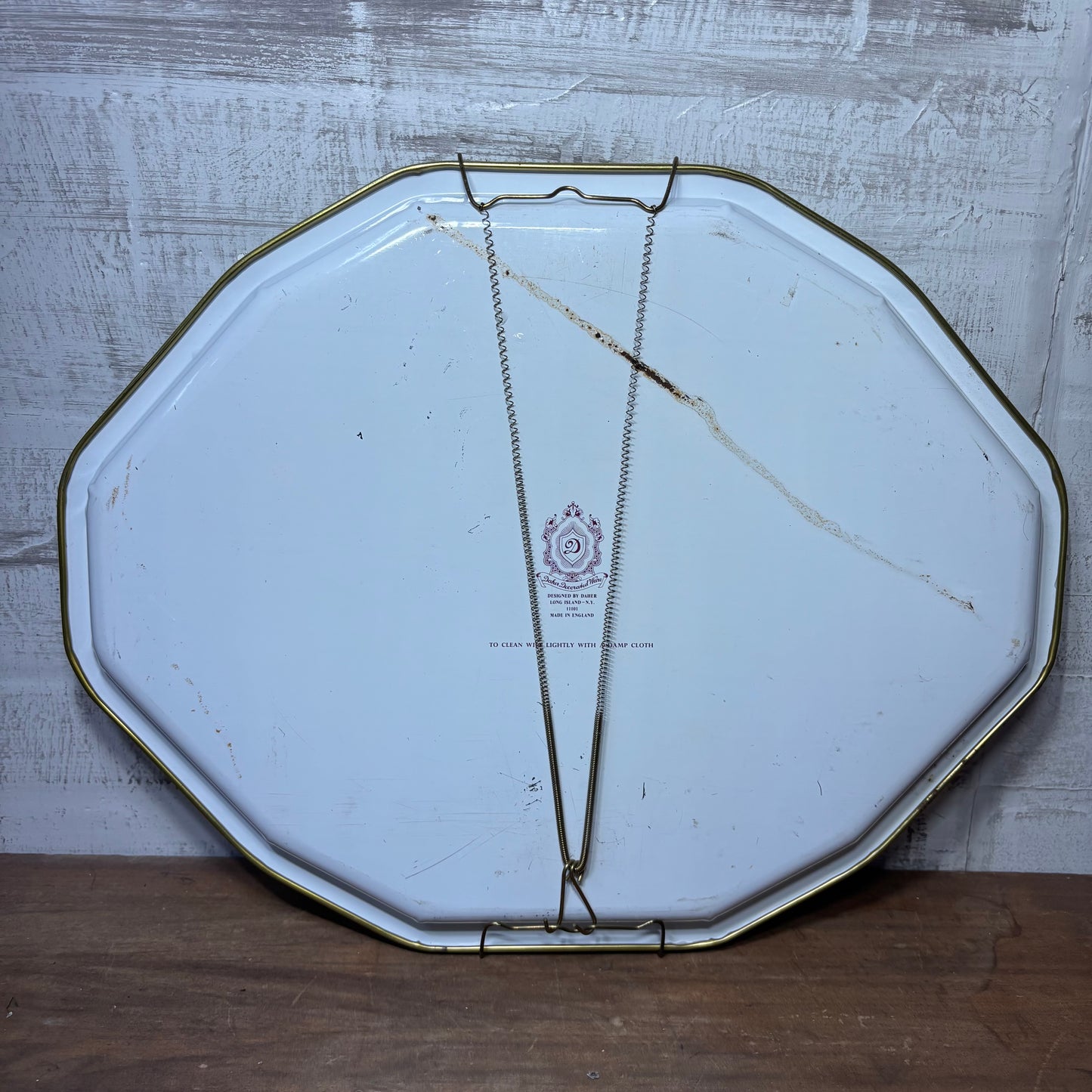 Vintage Daher Decorated Enameled Tray / Plate