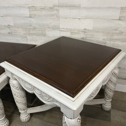 3pc White Coffee & End Table Set